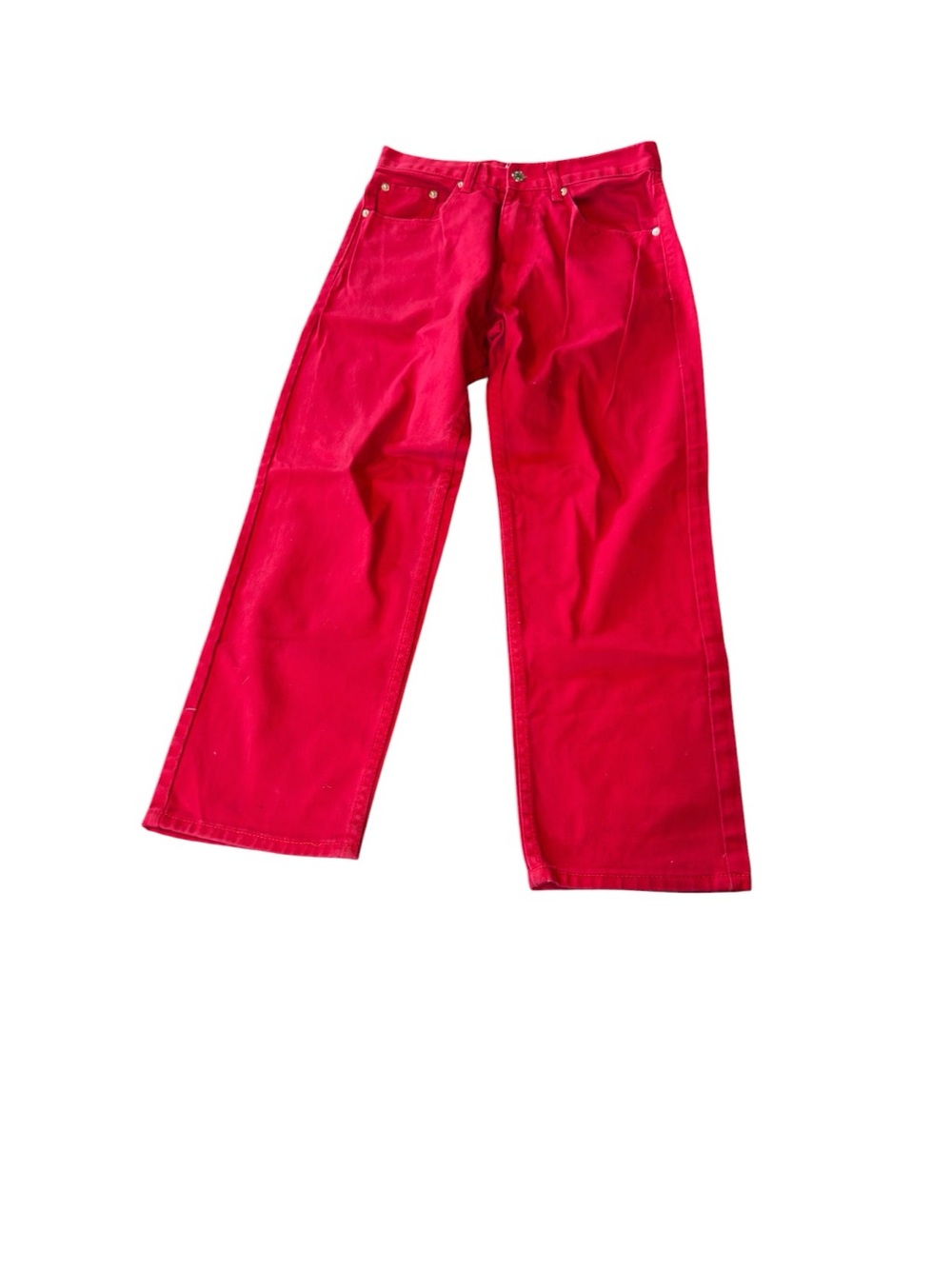 Members Property Baggy Wide Leg Skater  Red Denim Durable Jeans Size 30x30